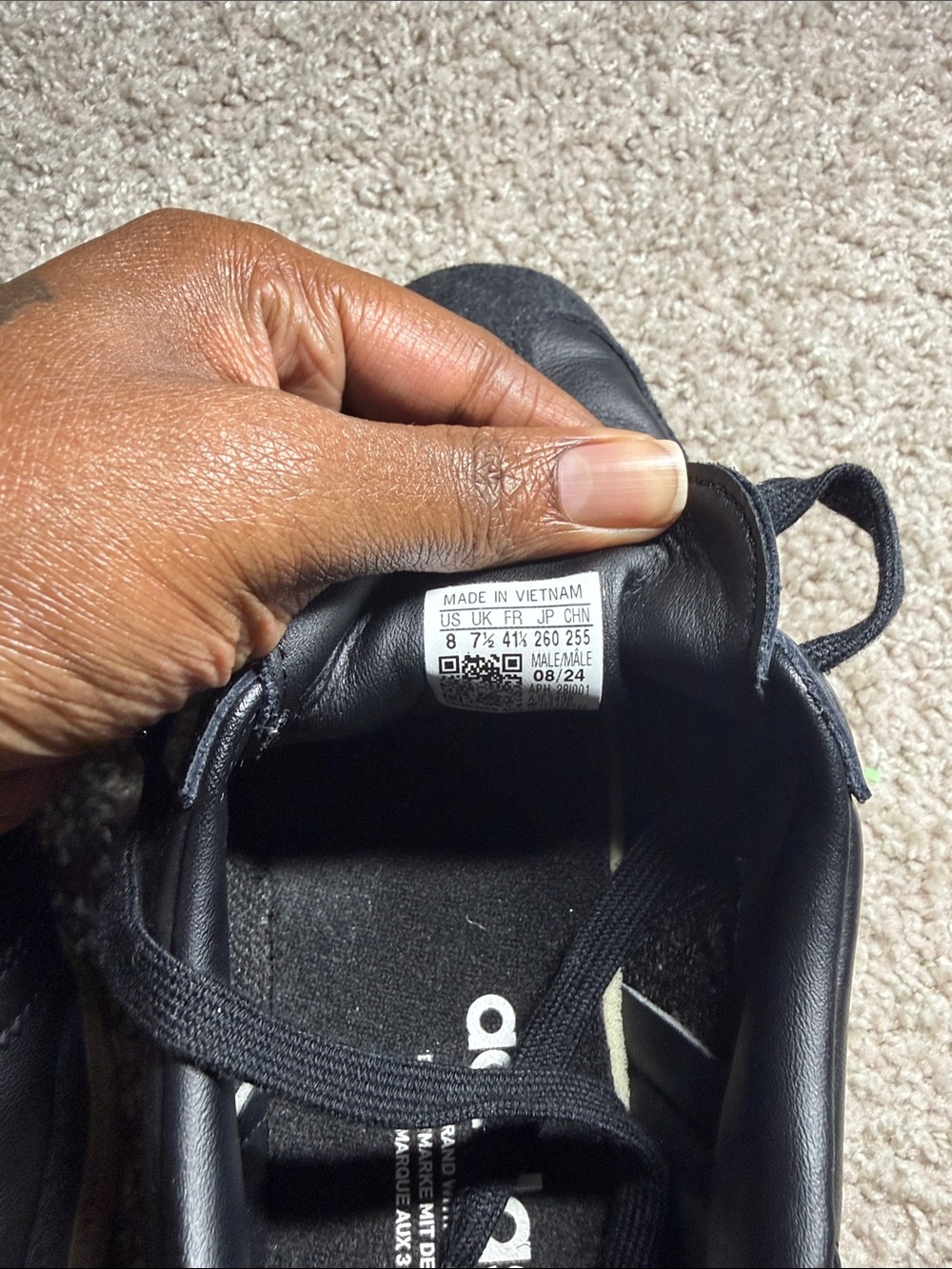 adidas Samba Black Leather & Suede Men's Sneakers - Picture 4 of 4